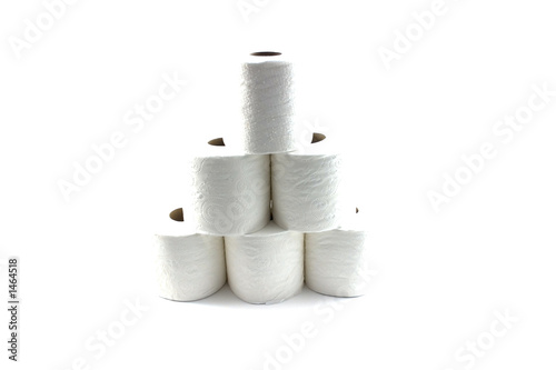 isolated toilet papers forming a pyramid