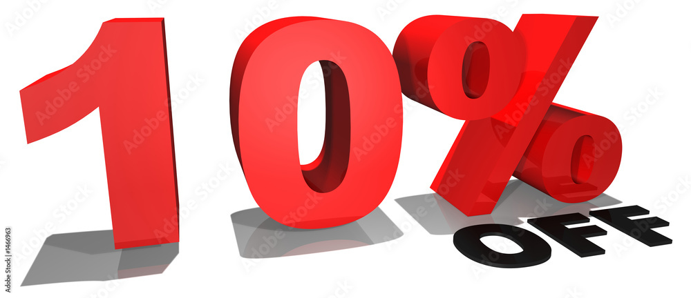 10% off 3d text 10% off 3d text