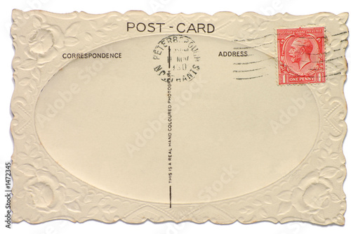 Fototapeta vintage british postcard with a king edward one pe