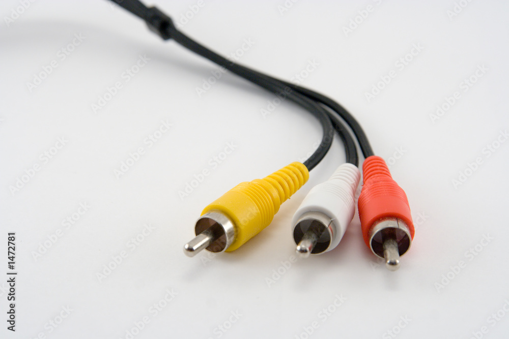 cable with three connectors on a white background cable with three connectors on a white background