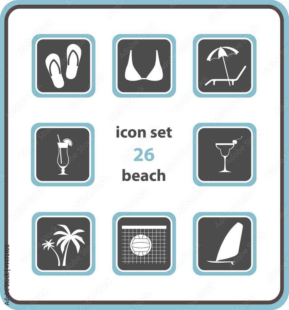 vector icon set 26: beach vector icon set 26: beach