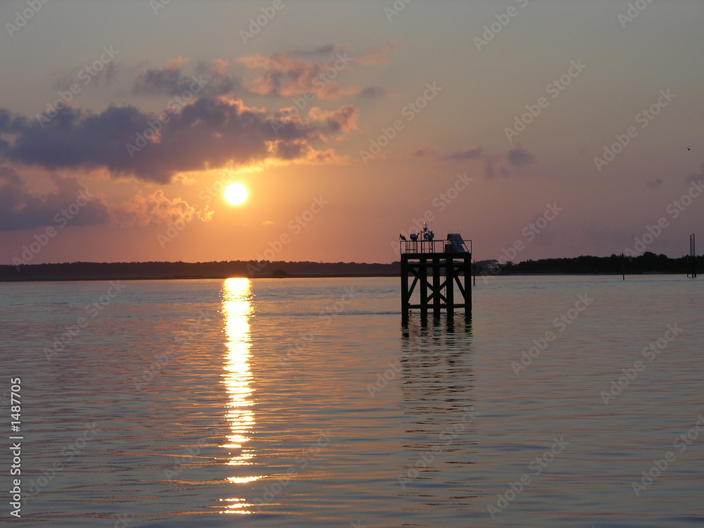 sunset on the river