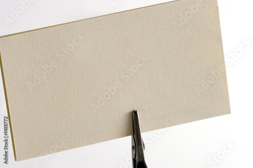 isolated post-it clip blank business card