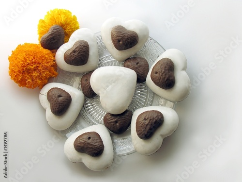various honey-cakes and yellow flowers