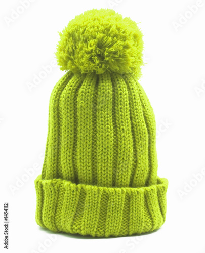green knitten woollen cap