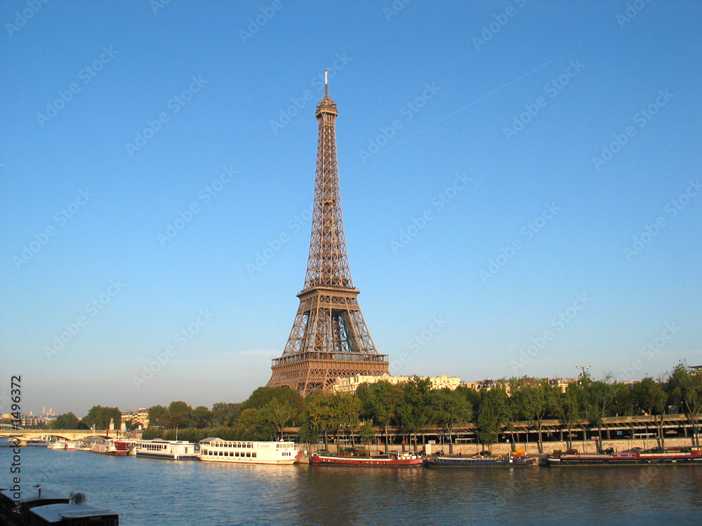 Fototapeta premium tour eiffel au soleil couchant