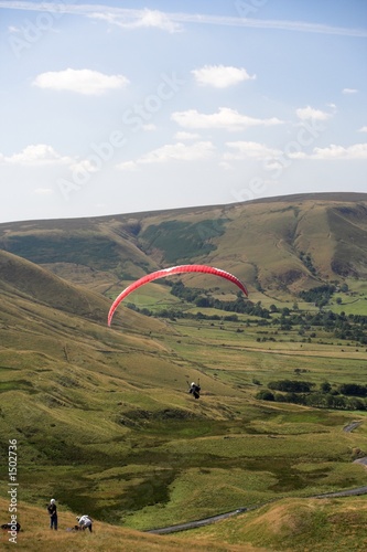 paragliding take off, edale, peak district.