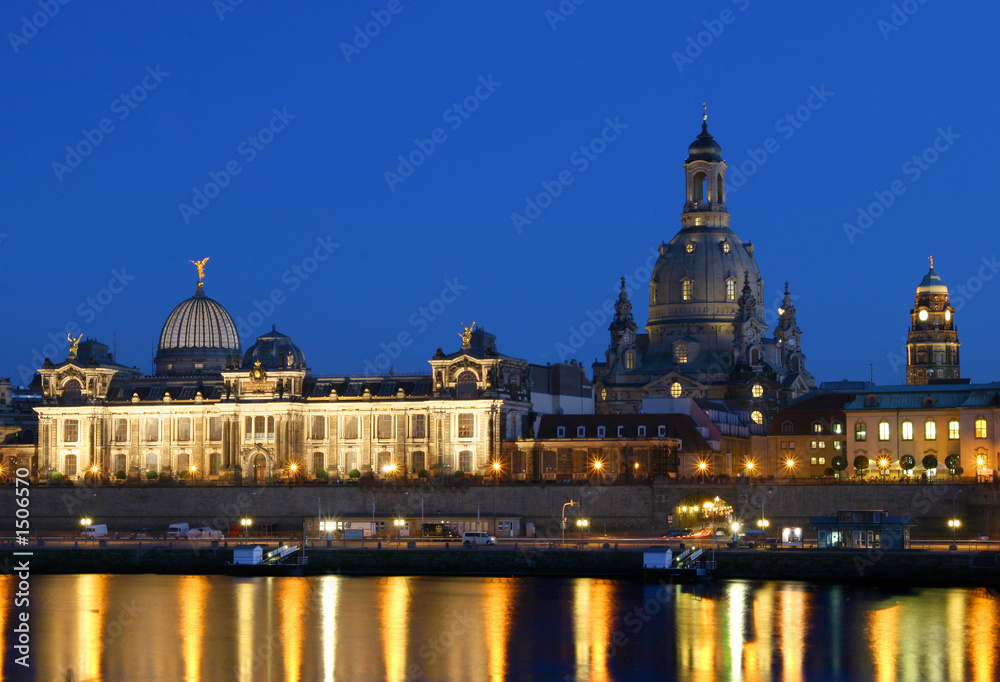 dresden with frauenkirche at night