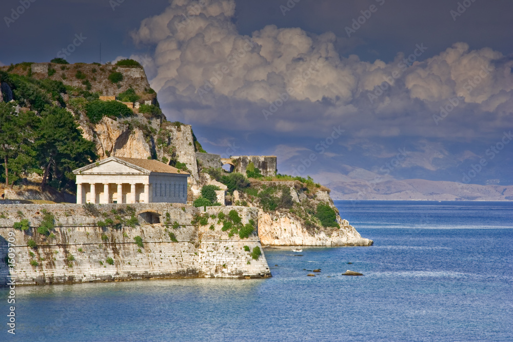 hellenic temple at corfu island