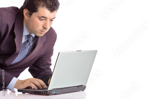 businessman working on a laptop computer