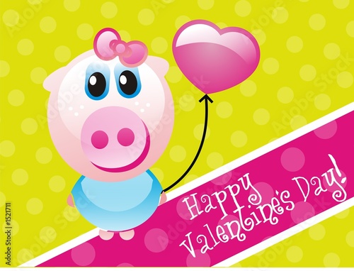 postcard with piggy