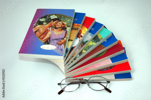 romantic novels and reading glasses