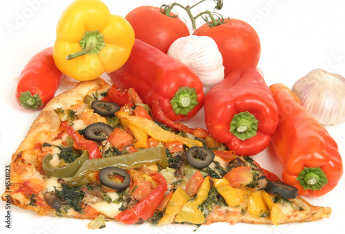 pizza slice with vegetables
