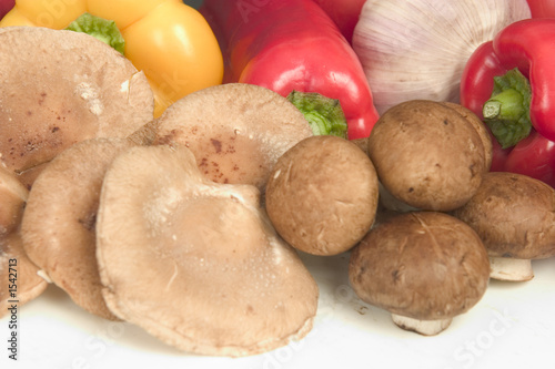 shiitake and brown cap mushrooms