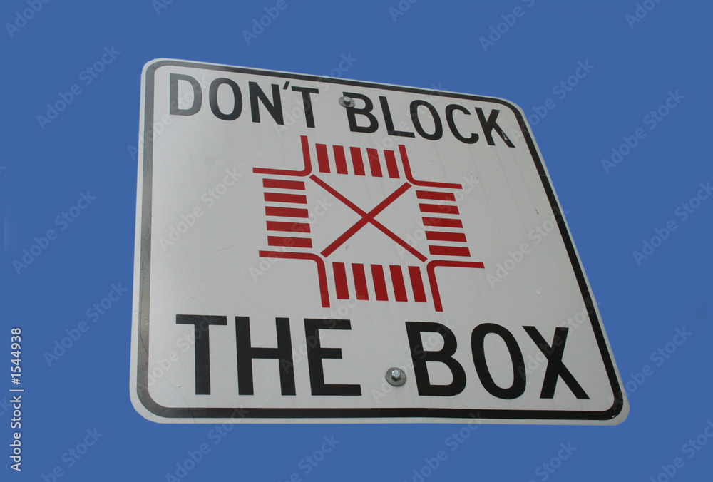 don't block the box sign