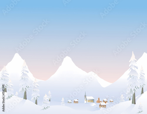 winter mountain village