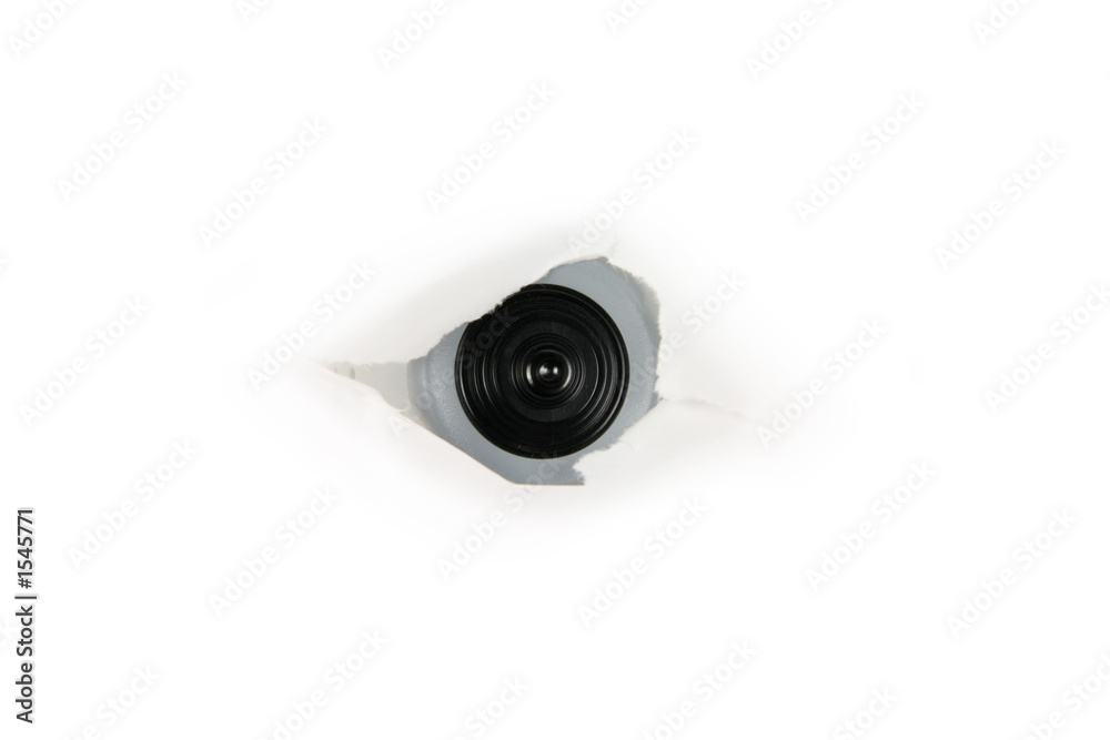 eye of spy, web cam behind a paper hole eye of spy, web cam behind a paper hole