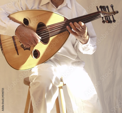 Картината върху платно arab musician playing traditional stringed instrum