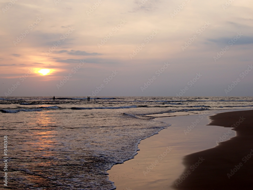 sand beach on sunset