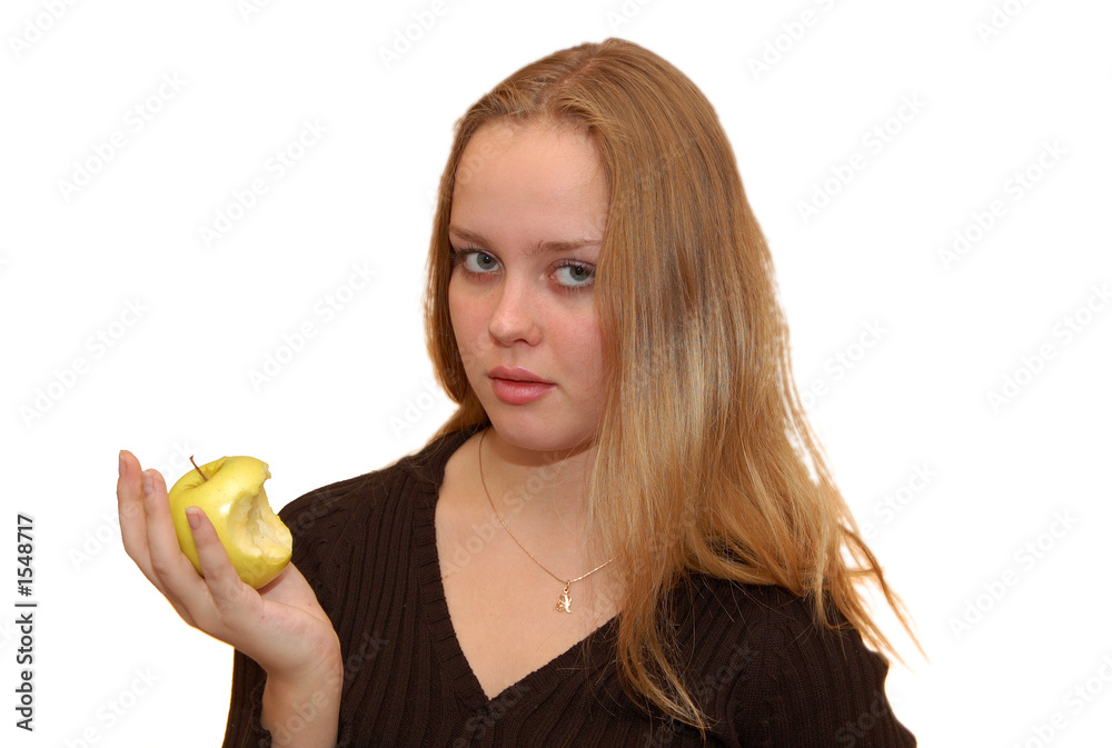 girl with apple girl with apple