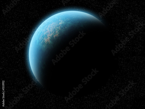 planet half illuminated