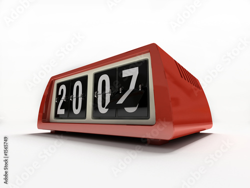red watch - counter on white background new year