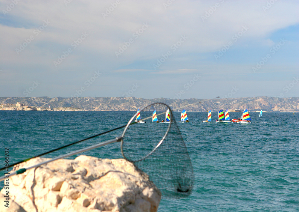 Fototapeta premium Ecole de voile au large 