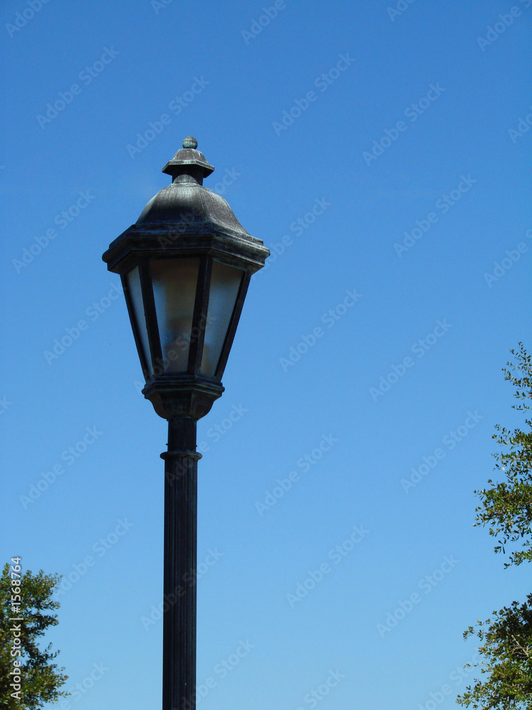 lamppost on blue
