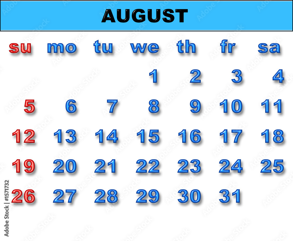 calendar for 2007 (august) Stock Illustration | Adobe Stock calendar for 2007 (august) Stock Illustration | Adobe Stock