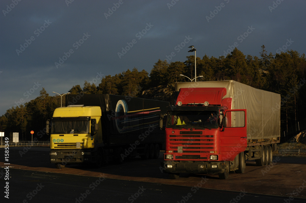 trucks resting