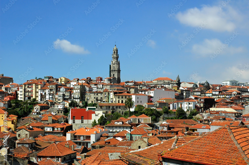 portugal, porto: red tile roofs