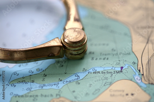 nautical chart with dividers