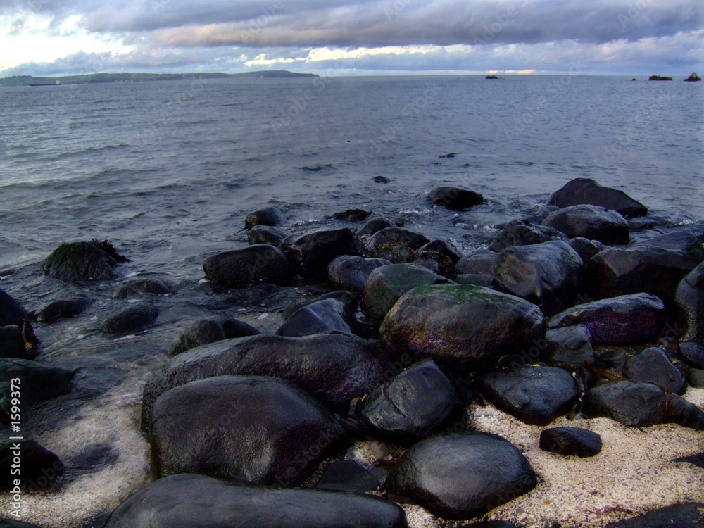 Obraz premium black rock beach