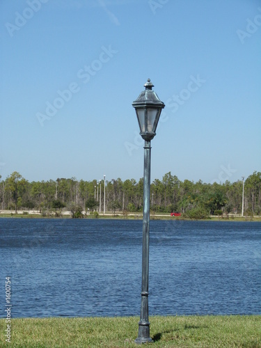 lamppost by the lake