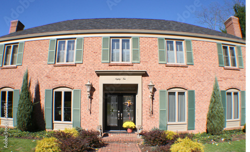 large two story brick house