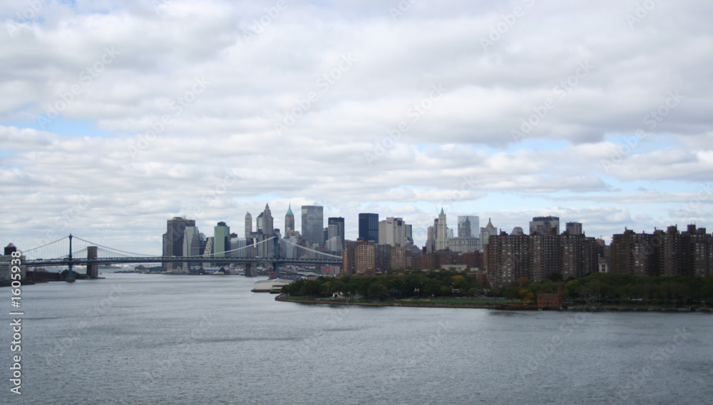 lower manhattan and bridges