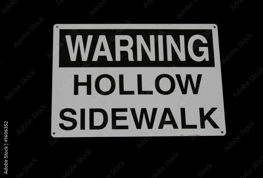 warning hollow sidewalk