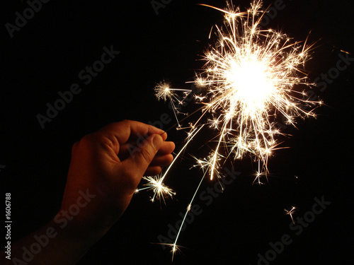 sparkler in hand