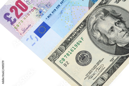 three major currencies - close up