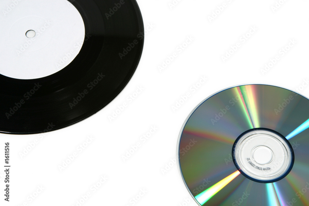 vinyl record and cd (close)