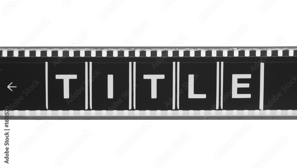 movie title film strip (black and white)