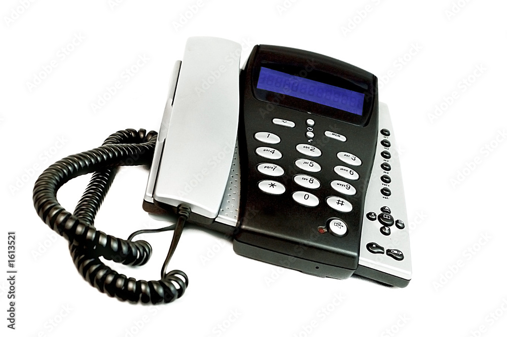 modern telephone with blue display modern telephone with blue display