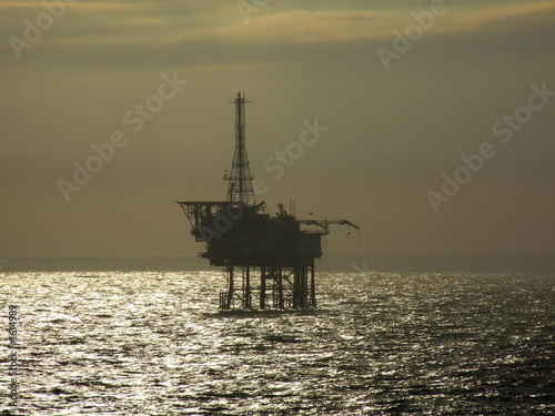 oil rig at sunset