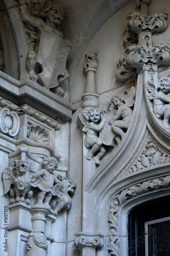 detail of elaborate mansion also