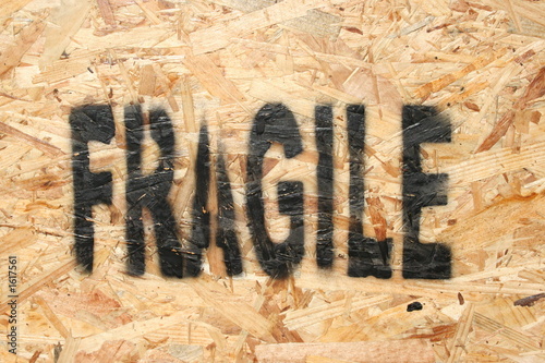 fragile stenciled onto chipboard