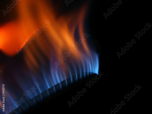 gas fire isolated on black background