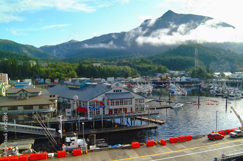 ketchikan marina and mountains