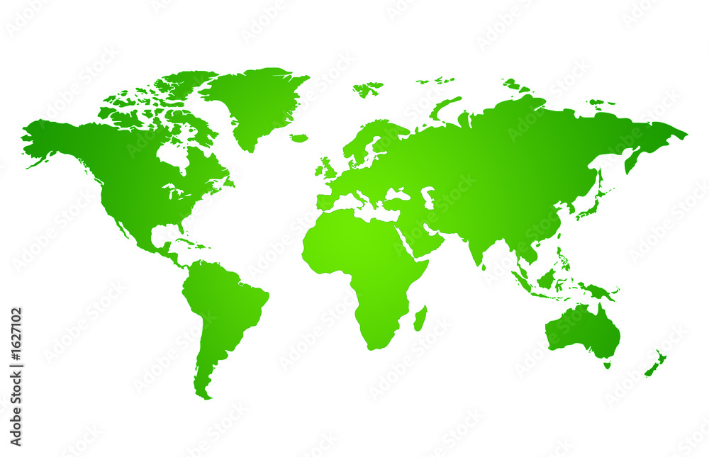 green map of the world