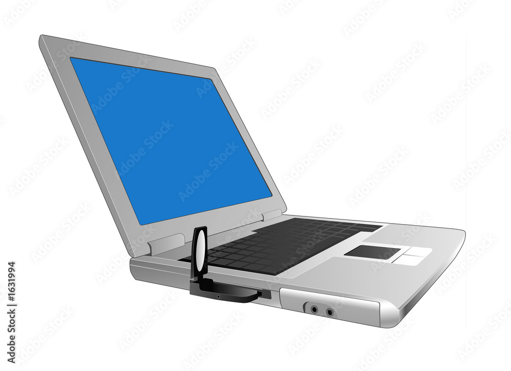 laptop silver side view