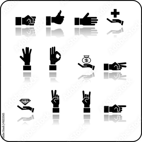 a hand elements icon set photo